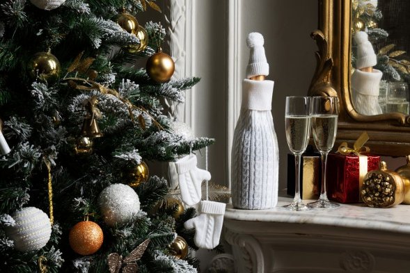 Игрушка на елку «Рукавички», белые 