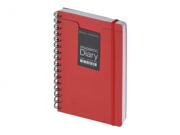 Ежедневник недатированный на гребне А5 Pragmatic, красный 