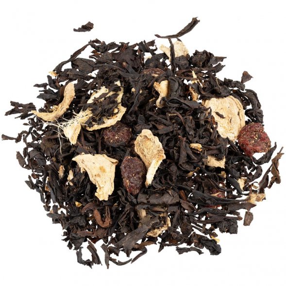 Чай «Сокочай» в зеленой декоративной банке, черный с клюквой и имбирем 