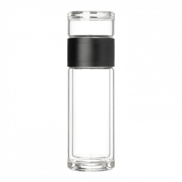 Бутылка стеклянная с двойными стенками Terso, черная 