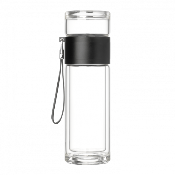 Бутылка стеклянная с двойными стенками Terso, черная 