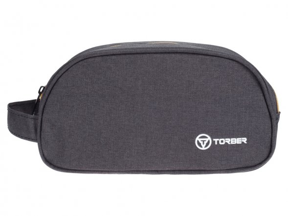Несессер TORBER, дорожный, чёрный/бежевый, полиэстер 300D, 23 х 12 х 10 см 