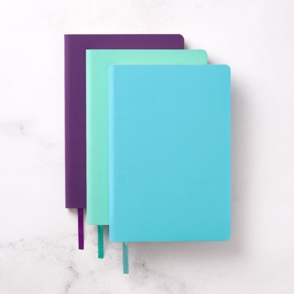 Ежедневник Spark недатированный, лазурный (без упаковки, без стикера, с серой подложкой) 