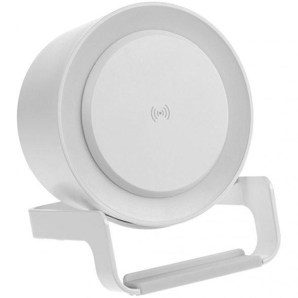 Лампа с колонкой и беспроводной зарядкой moonLight, белая 