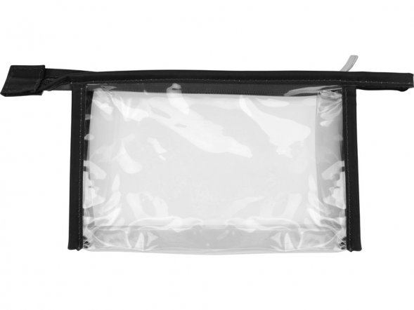 Прозрачная пластиковая косметичка Lucy, черный/прозрачный 