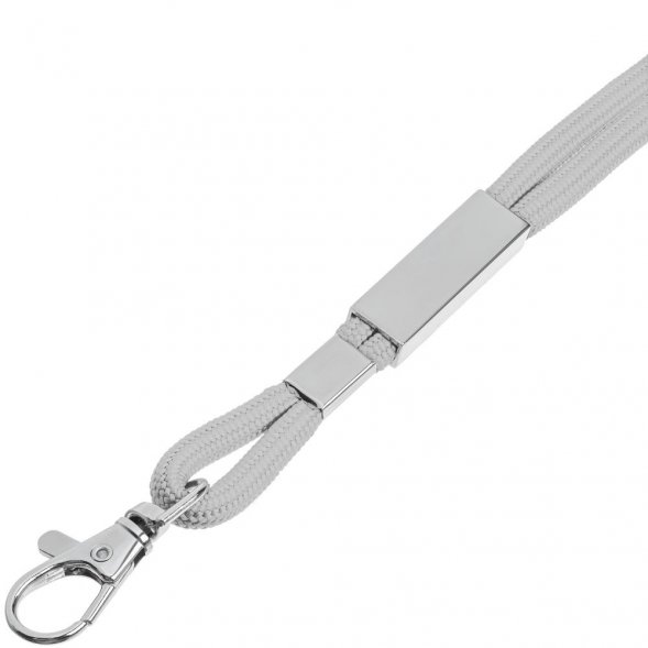 Шнурок для бейджа Tube Metal, серый 