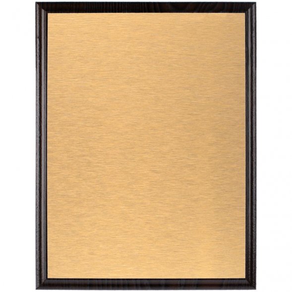 Плакетка Plaque, большая, венге с золотистой пластиной 