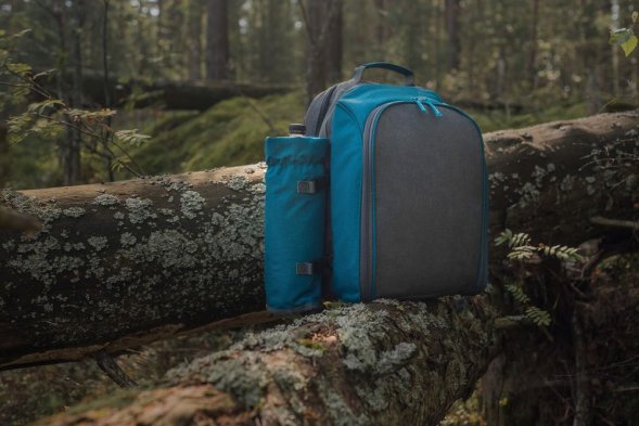 Набор для пикника Fridag на 2 персоны, серый с голубым 