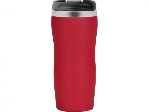 Термокружка Mony Steel 350 мл, soft touch, красный 