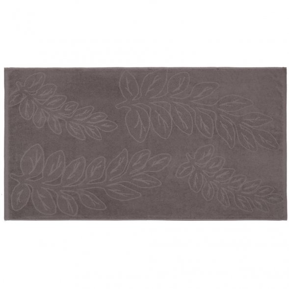 Полотенце махровое «Флора», среднее, коричневое (шитаки) 