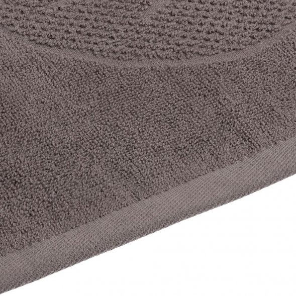 Полотенце махровое «Флора», среднее, коричневое (шитаки) 