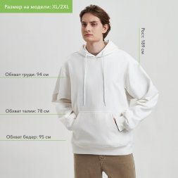 Худи релакс унисекс ADVENTURE, белый, размер M/L