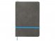 Блокнот Color линованный А5 в твердой обложке с резинкой, серый/синий 
