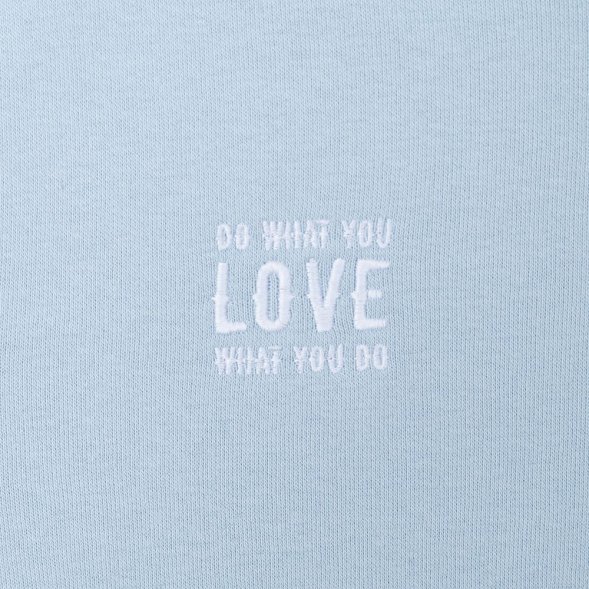 Худи с вышивкой женское Do Love, серо-голубое 