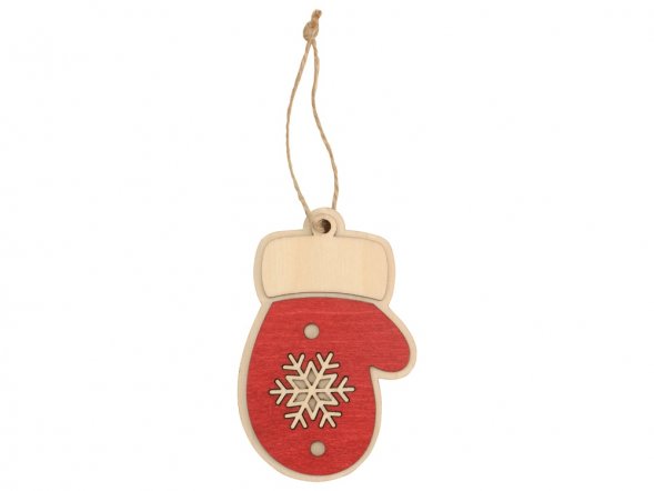Подвеска деревянная Новогодняя варежка 