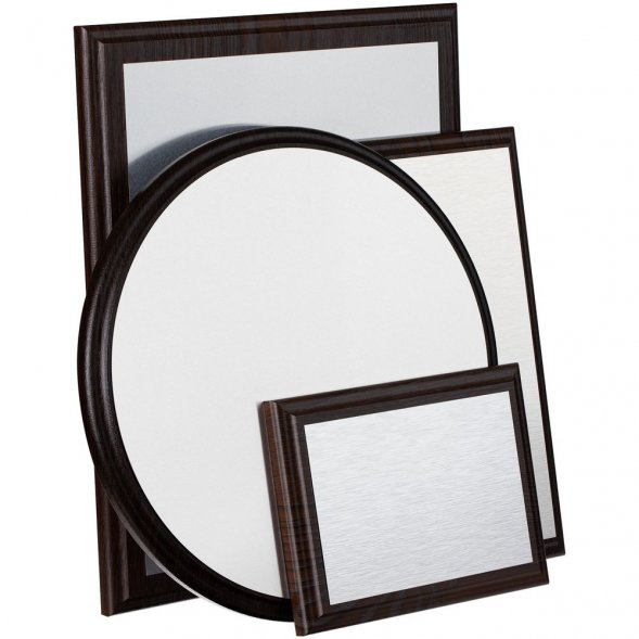 Плакетка Plaque XL, венге с серебристой пластиной 