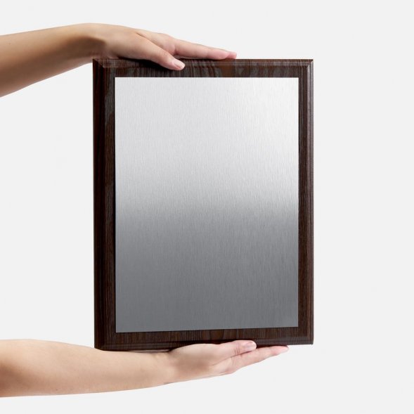 Плакетка Plaque XL, венге с серебристой пластиной 