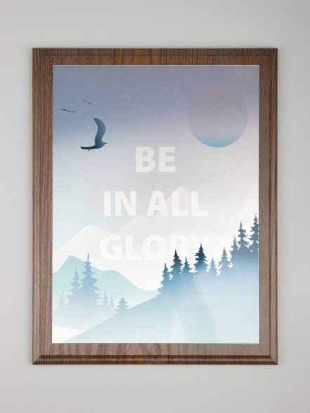 Плакетка Plaque XL, венге с серебристой пластиной 