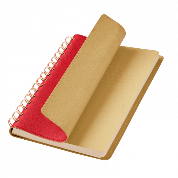 Ежедневник Vista недатированный, красный/бежевый 