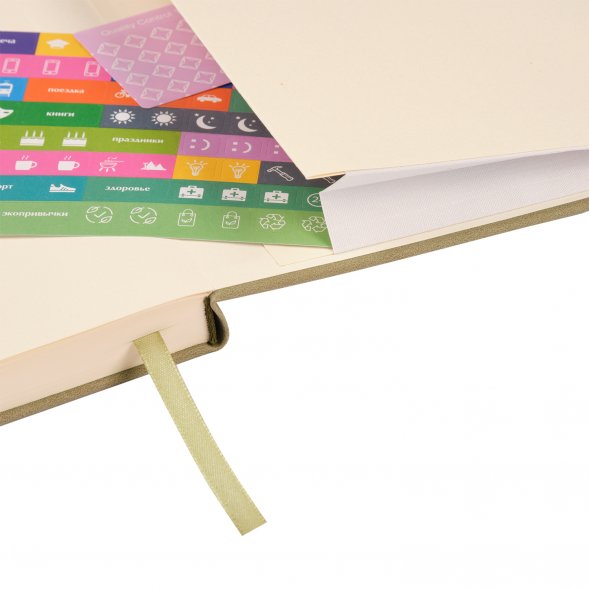 Ежедневник Stella недатированный с магнитом на обложке, светло-зеленый 