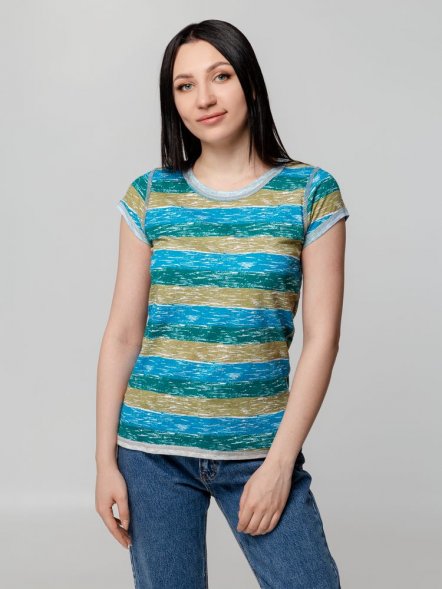 Футболка женская Rayet Lady двусторонняя, голубая с зеленым 