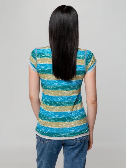 Футболка женская Rayet Lady двусторонняя, голубая с зеленым 