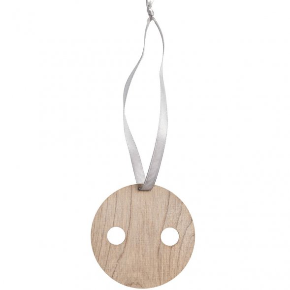 Деревянная подвеска Carving, в форме пуговицы Санты 