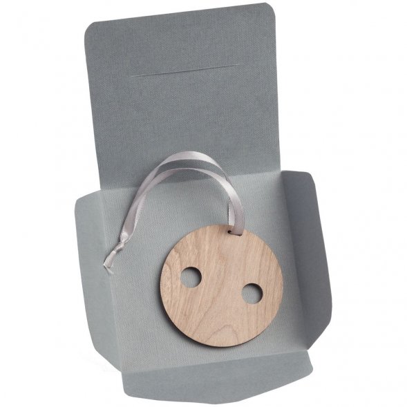 Деревянная подвеска Carving, в форме пуговицы Санты 