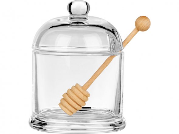 Стеклянная емкость для меда с ложкой Vira 