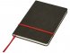 Блокнот Color линованный А5 в твердой обложке с резинкой, серый/красный 