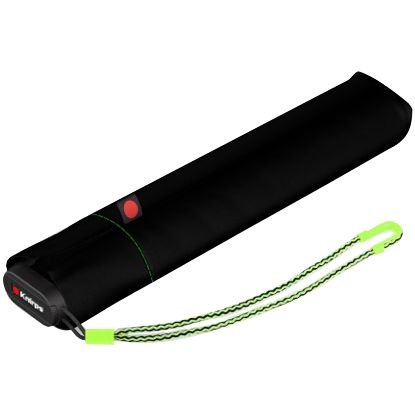 Зонт складной US.050, черный с неоновой петлей 