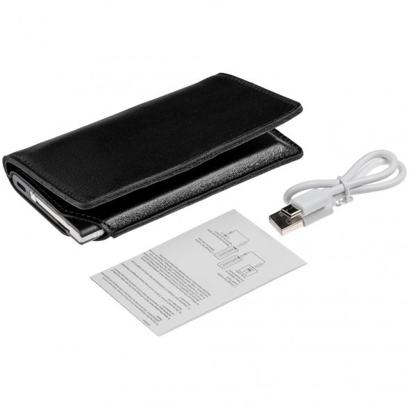 Портмоне reCover с аккумулятором 4000 мАч, черное 