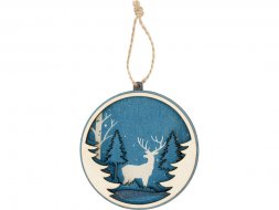 Подвеска деревянная многослойная Рождественская встреча