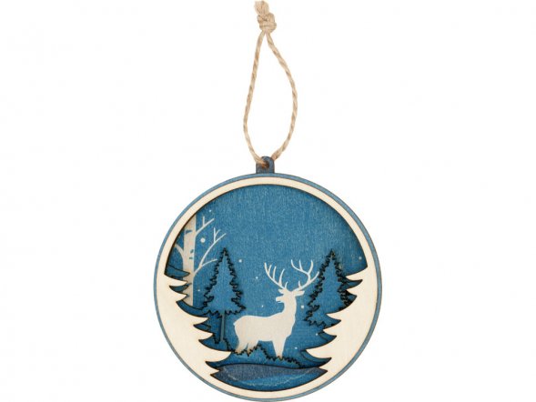 Подвеска деревянная многослойная Рождественская встреча 