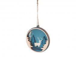 Подвеска деревянная многослойная Рождественская встреча