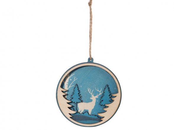 Подвеска деревянная многослойная Рождественская встреча 