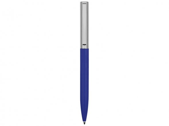 Ручка металлическая soft-touch шариковая Tally с зеркальным слоем, серебристый/синий 