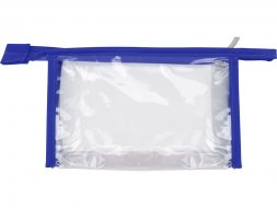 Прозрачная пластиковая косметичка Lucy, синий/прозрачный