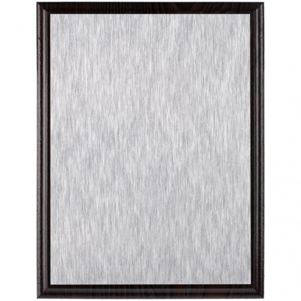 Плакетка Plaque, большая, венге с серебристой пластиной 