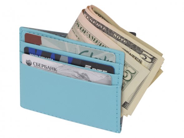 Чехол для карточек и купюр Weekend из ПВХ, голубой 