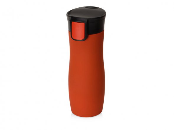 Вакуумная термокружка с кнопкой Streamline, Waterline, soft-touch, красный 