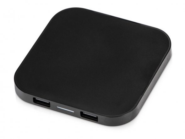 USB-хаб с беспроводной зарядкой Tile, черный 