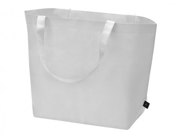 Сумка Reviver с донной складкой из нетканого переработанного материала RPET, белый 