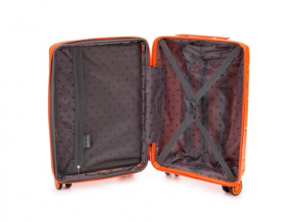 Чемодан TORBER В Отпуск, оранжевый, полипропилен, 36 х 21,5 х 55 см, 38 л 