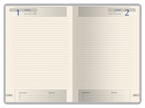 Ежедневник полудатированный А5 Windsor, синий 