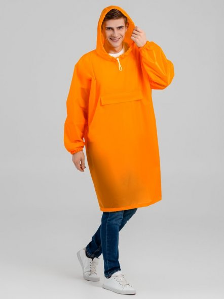 Дождевик-анорак Alatau, оранжевый неон, единый размер 