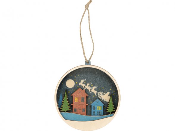 Подвеска деревянная многослойная Ночь перед рождеством 