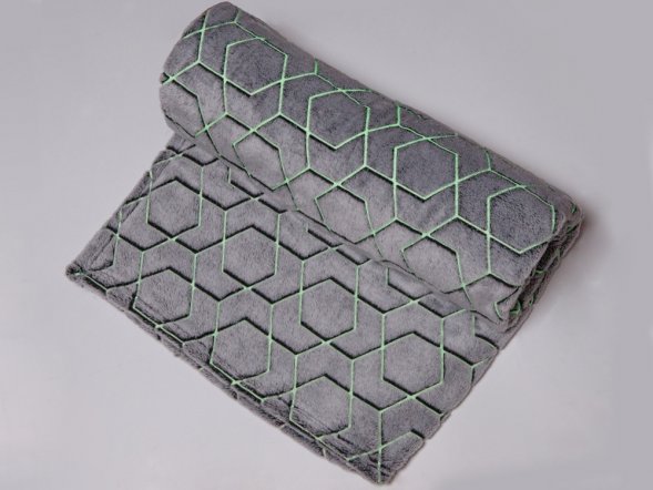 Светящийся в темноте плед Lattice черный 