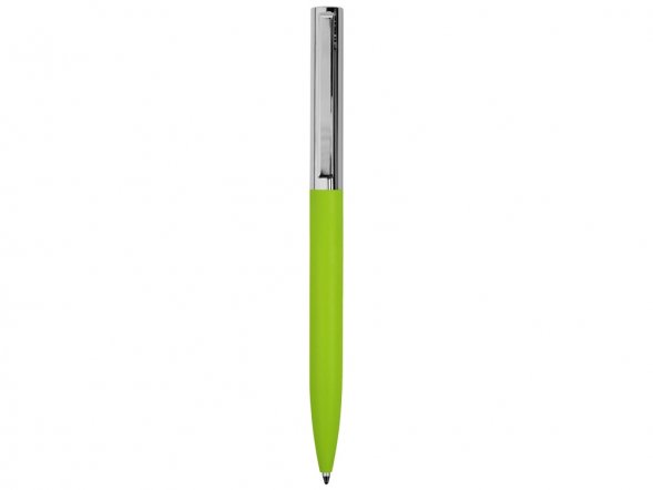 Ручка металлическая soft-touch шариковая Tally с зеркальным слоем, серебристый/зеленый 