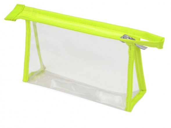 Прозрачная пластиковая косметичка Lucy, зеленое яблоко/прозрачный 